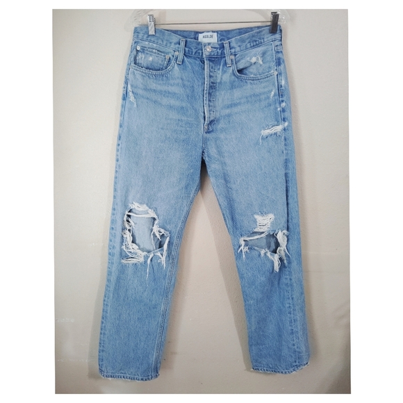 AGOLDE 90's Mid Rise Loose Fit in Fall Out Denim Jeans Size 28 - Picture 2 of 5